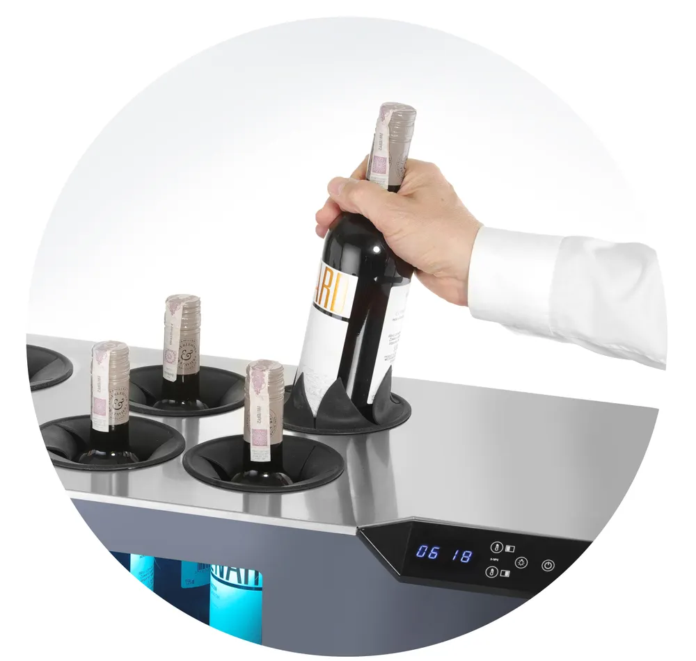 Vis Countertop wine cooler, 2-zone Cellar, Arktic, Black, 230V/60W, 350x800x(H)293mm, bilde 4