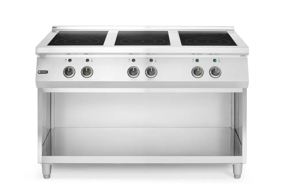 Induction stove, 6 hobs, HENDI, Open storage area, 400V/25500W, 1200x700x(H)890mm