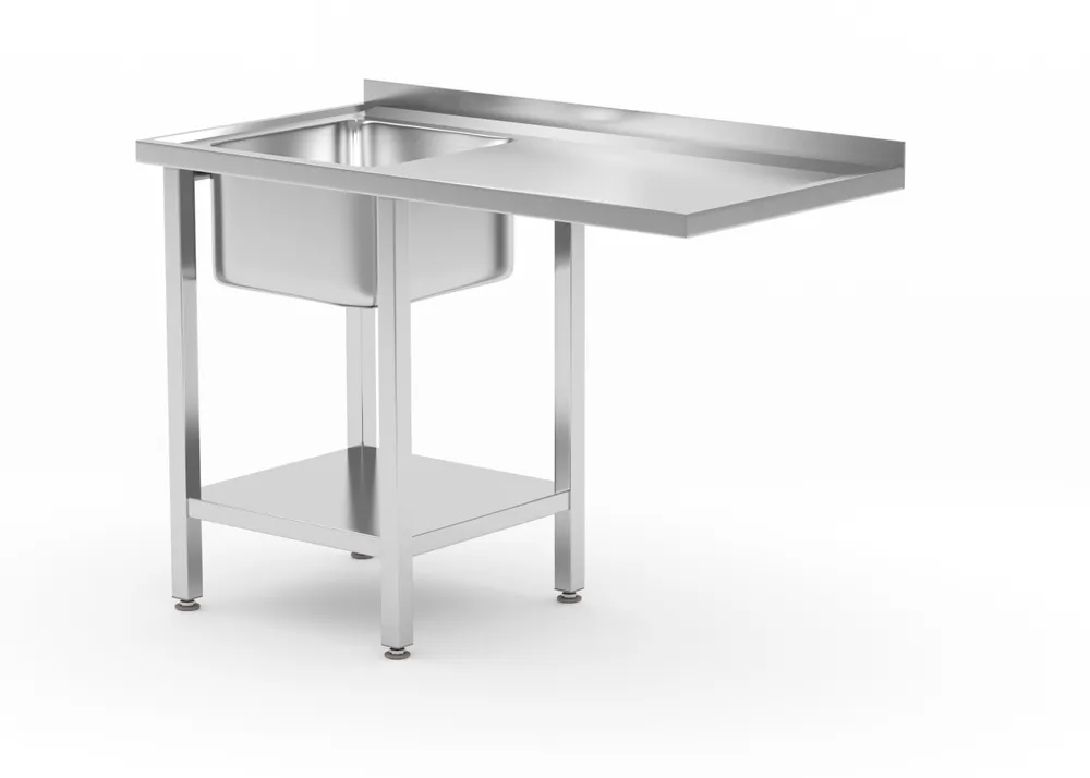 Vis Sink table with shelf and space for undercounter dishwasher, HENDI, right, 1200x700x(H)850mm, bilde 2