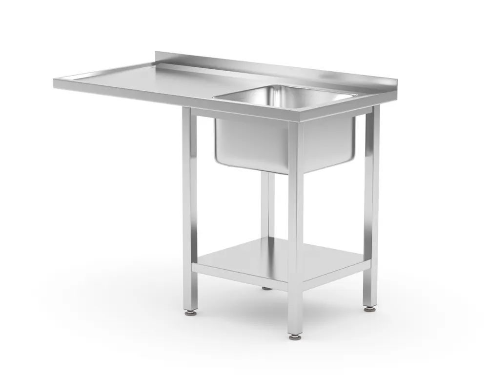 Sink table with shelf and space for undercounter dishwasher, HENDI, right, 1200x700x(H)850mm
