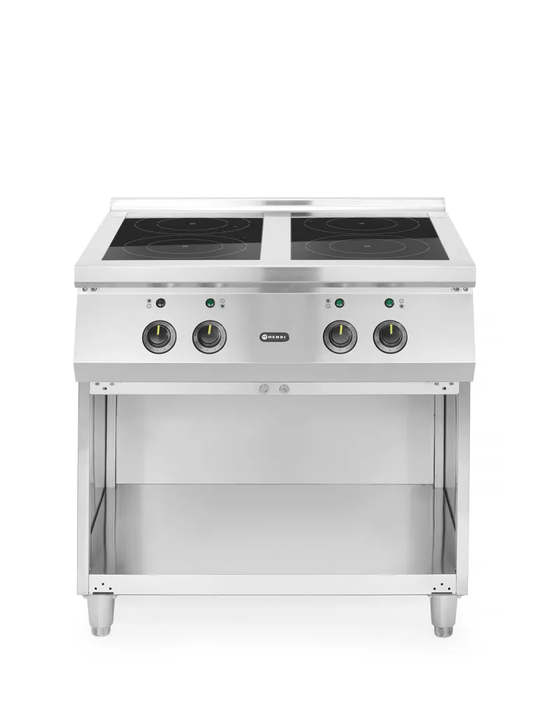Induction stove, 4 hobs, HENDI, Open storage area, 400V/17000W, 800x720x(H)854mm
