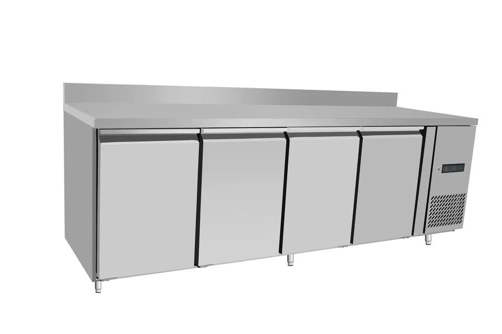 Refrigerated counter, 4 doors, Arktic, Profi Line, With backsplash, 450L, 230V/400W, 700x2230x(H)839mm