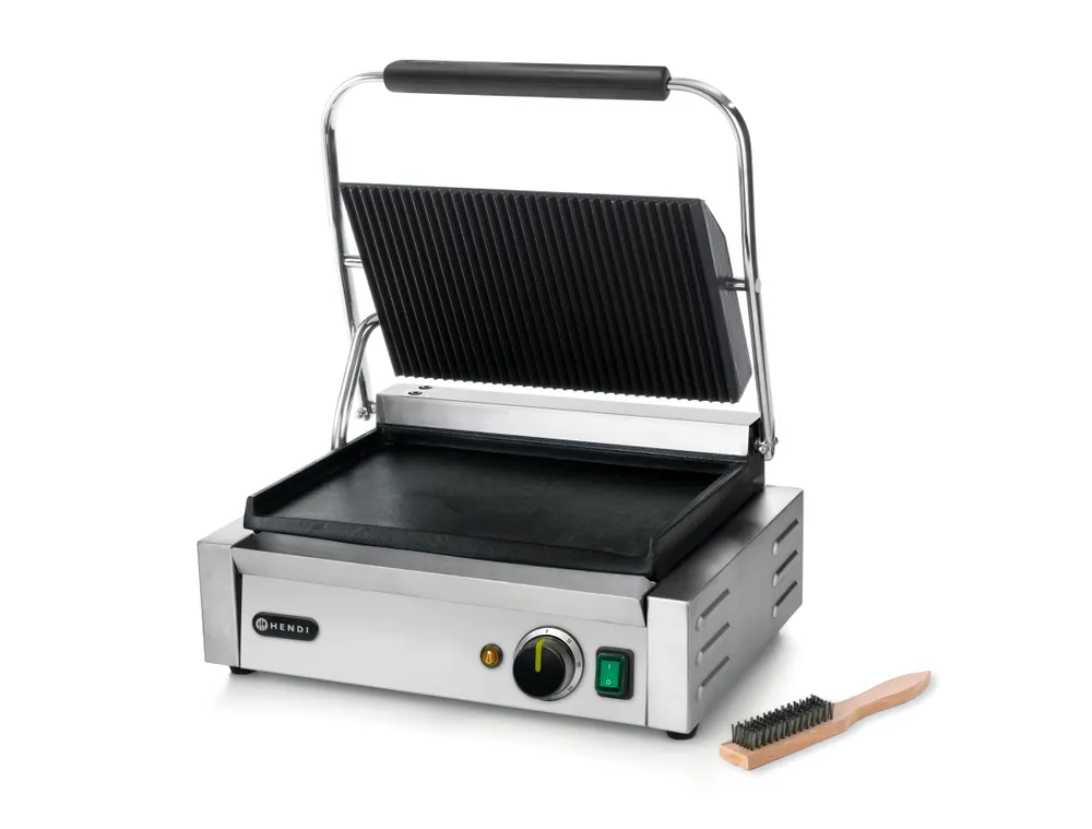 Vis Contact grill Panini, HENDI, ribbed top and smooth bottom, 230V/2200W, 430x375x(H)216mm, bilde 6
