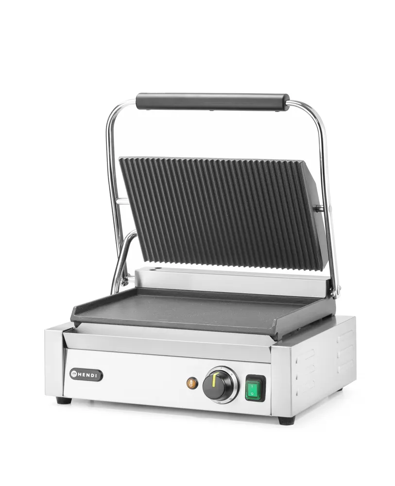 Vis Contact grill Panini, HENDI, ribbed top and smooth bottom, 230V/2200W, 430x375x(H)216mm, bilde 2