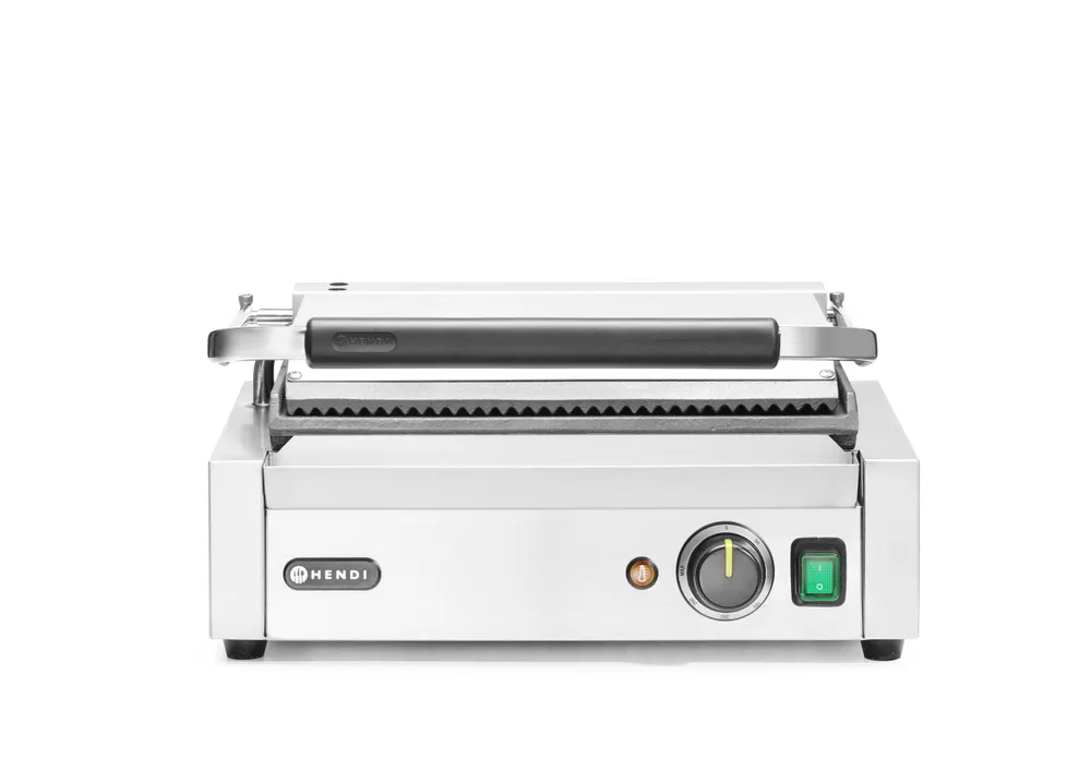 Vis Contact grill Panini, HENDI, ribbed top and smooth bottom, 230V/2200W, 430x375x(H)216mm, bilde 3