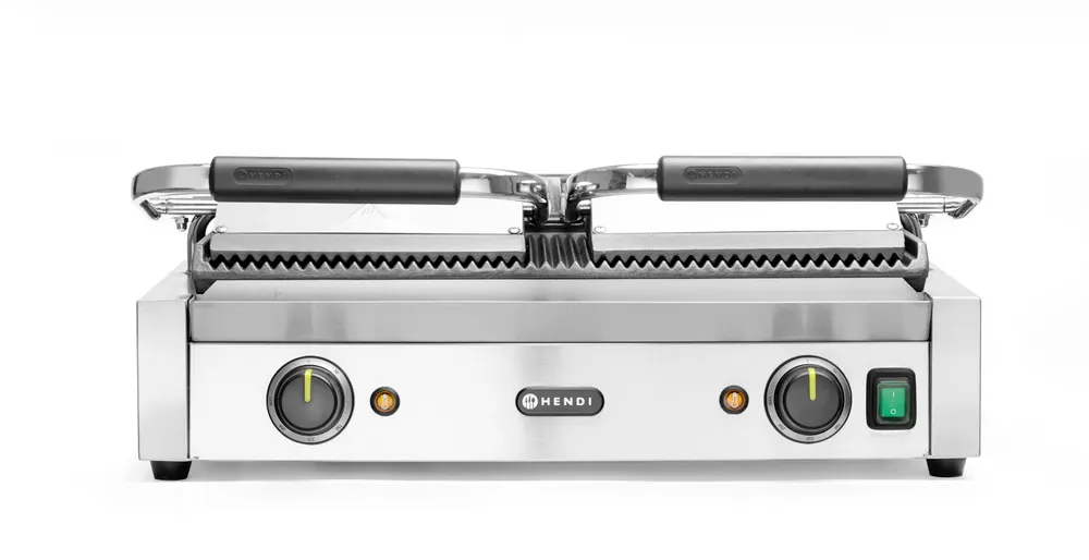 Vis Contact grill, double grill, HENDI, ribbed top and bottom, 230V/3600W, 570x375x(H)216mm, bilde 3
