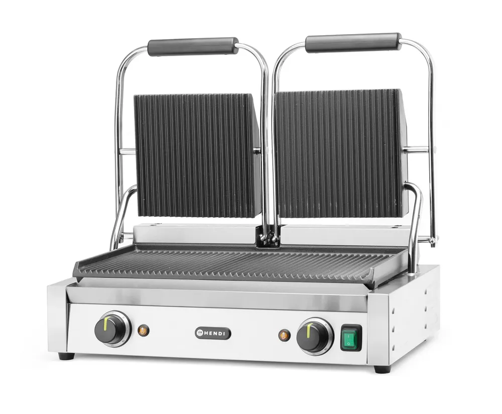 Vis Contact grill, double grill, HENDI, ribbed top and bottom, 230V/3600W, 570x375x(H)216mm, bilde 2