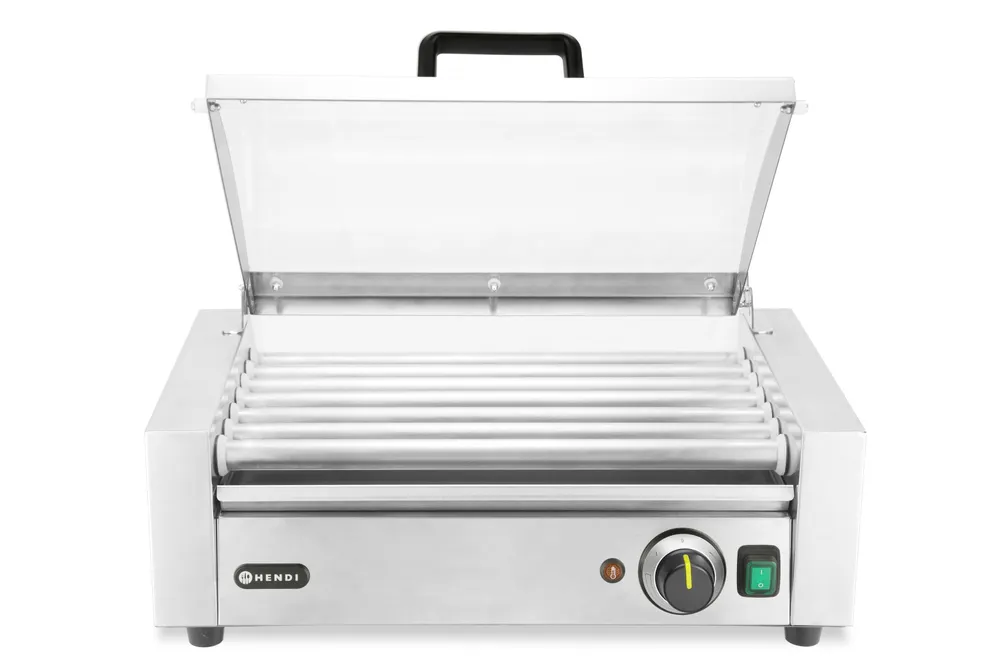 Vis Sausage rolling grill, 1-zone with energy-saving cover, HENDI, 9 rollers, 230V/790W, 566x450x(H)259mm, bilde 6
