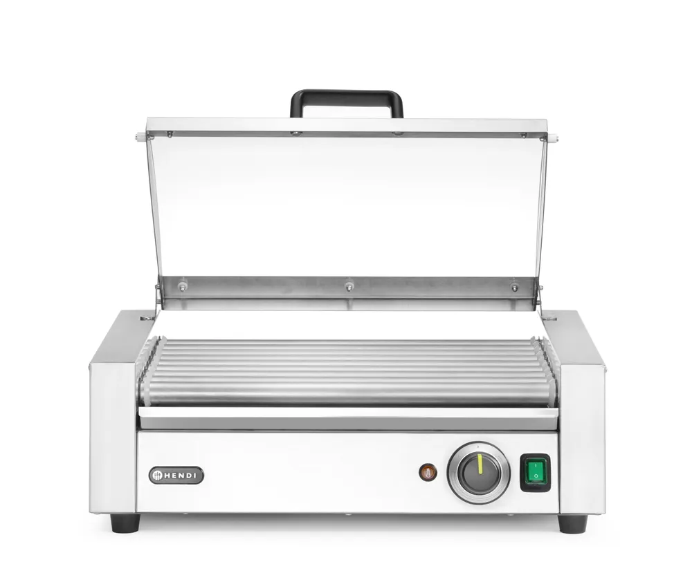 Vis Sausage rolling grill, 1-zone with energy-saving cover, HENDI, 9 rollers, 230V/790W, 566x450x(H)259mm, bilde 2