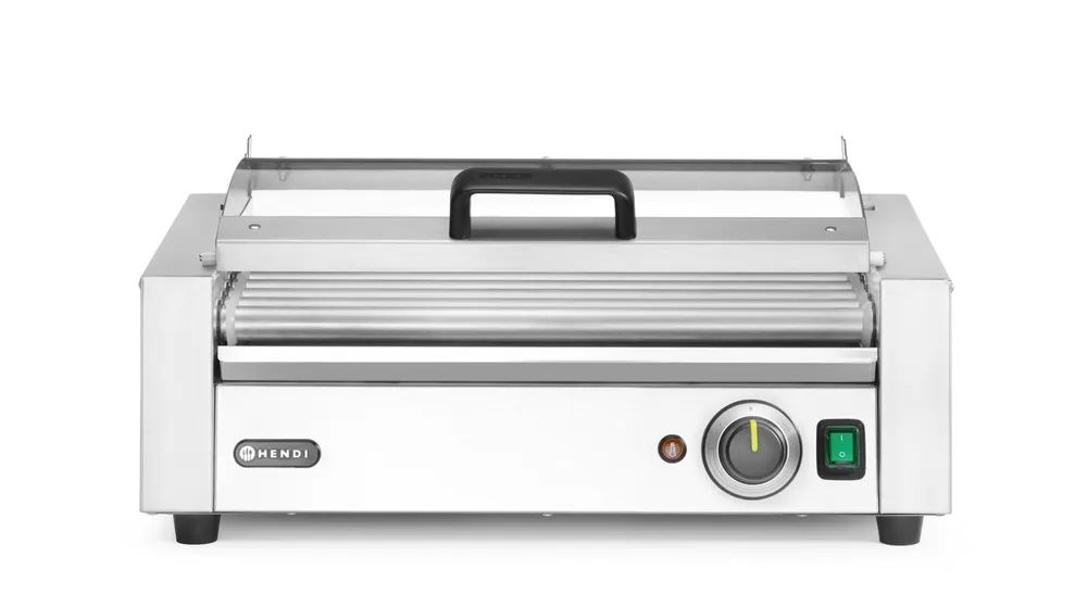 Sausage rolling grill, 1-zone with energy-saving cover, HENDI, 9 rollers, 230V/790W, 566x450x(H)259mm