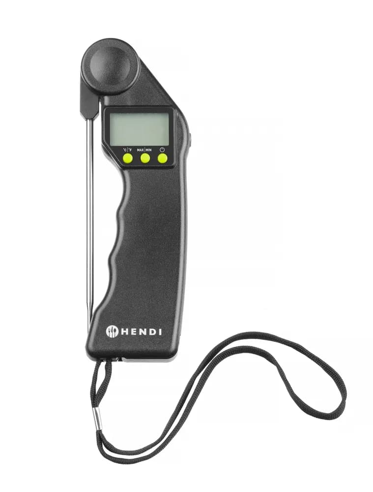 Digital thermometer with foldable probe, HENDI, Black, 160x55x(H)20mm