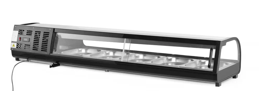 Vis Sushi display, Arktic, Containers included: 5x GN 1/2 (H)40 mm., Black, 230V/190W, 420x1800x(H)265mm, bilde 3