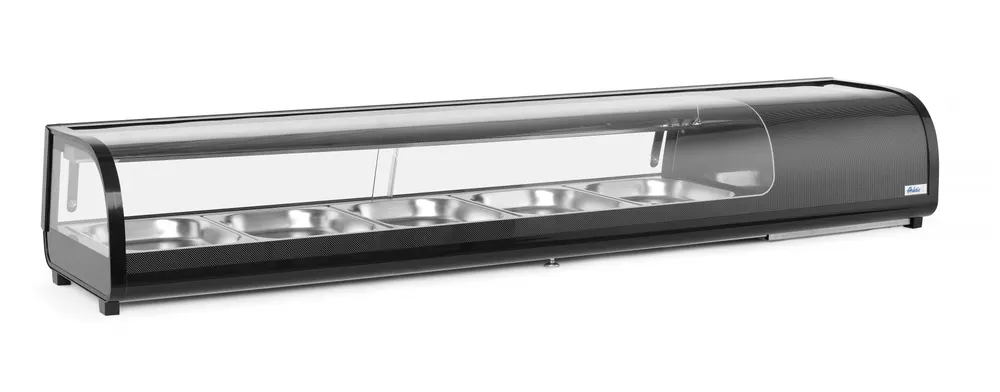 Vis Sushi display, Arktic, Containers included: 5x GN 1/2 (H)40 mm., Black, 230V/190W, 420x1800x(H)265mm, bilde 4