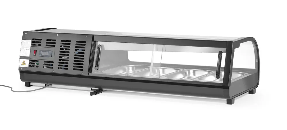 Vis Sushi display, Arktic, Containers included: 4x GN 1/3 (H) 40mm., Black, 230V/190W, 426x1177x(H)296mm, bilde 2