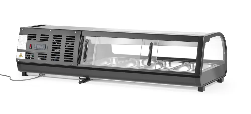Vis Sushi display, Arktic, Containers included: 4x GN 1/3 (H) 40mm., Black, 230V/190W, 426x1177x(H)296mm, bilde 3