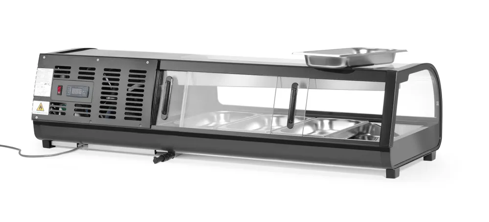 Vis Sushi display, Arktic, Containers included: 4x GN 1/3 (H) 40mm., Black, 230V/190W, 426x1177x(H)296mm, bilde 4