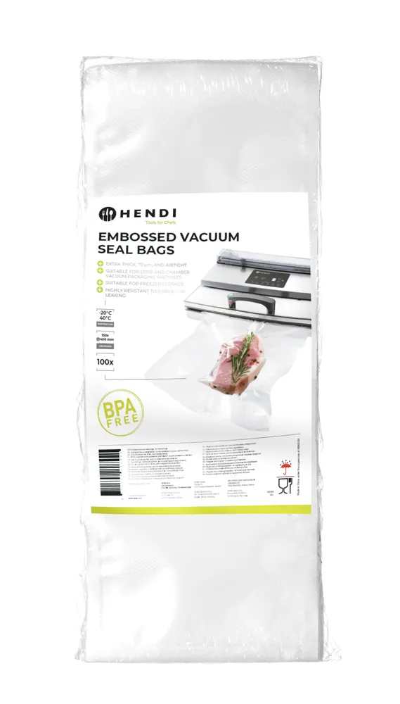 Embossed vacuum seal bags, HENDI, 100 pcs., 150x400mm
