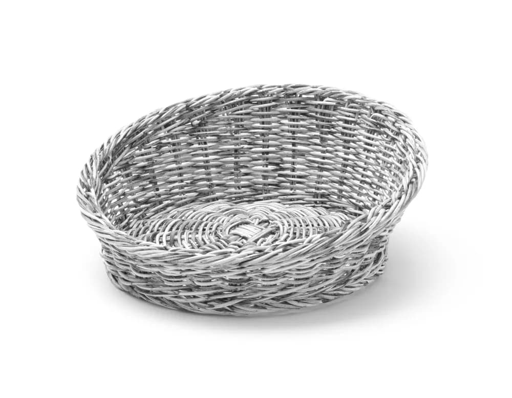 Bakery basket angled round, HENDI, Light grey, ⌀310x(H)120mm