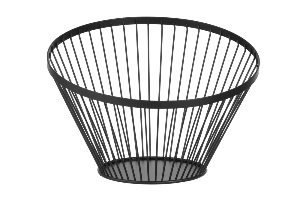 Fruit basket angled round black, HENDI, ⌀300x(H)205mm