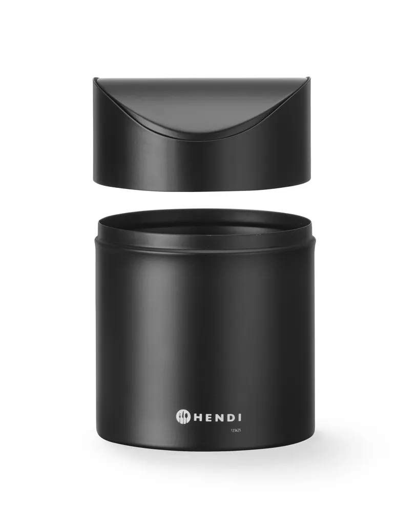 Vis Tabletop litter bin with swing cover, HENDI, 1,2L, Black, ⌀120x(H)165mm, bilde 4