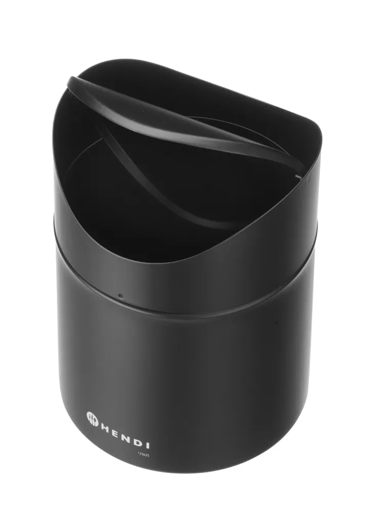 Vis Tabletop litter bin with swing cover, HENDI, 1,2L, Black, ⌀120x(H)165mm, bilde 3