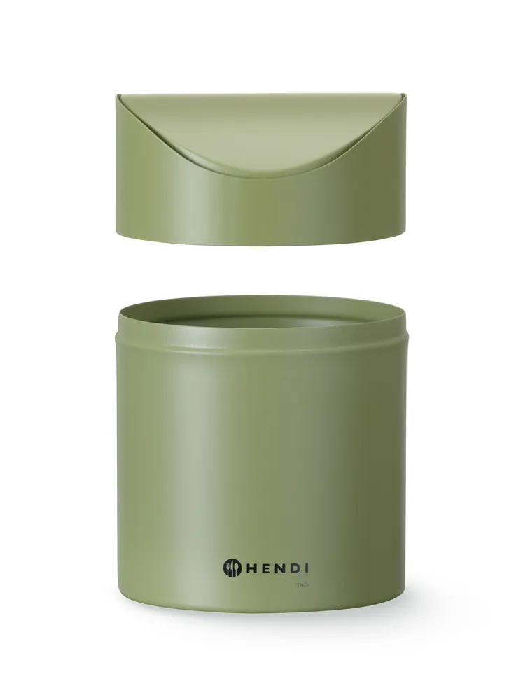 Vis Tabletop litter bin with swing cover, HENDI, 1,2L, Green, ⌀120x(H)165mm, bilde 4