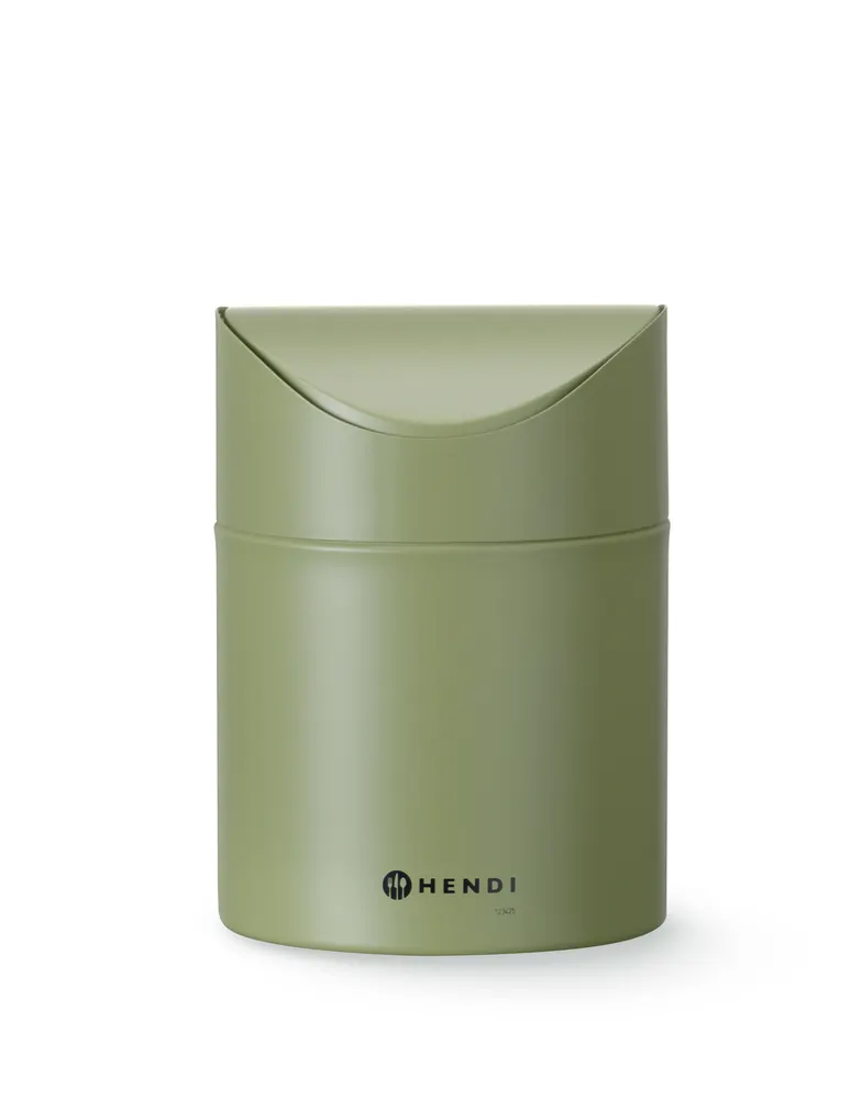 Tabletop litter bin with swing cover, HENDI, 1,2L, Green, ⌀120x(H)165mm
