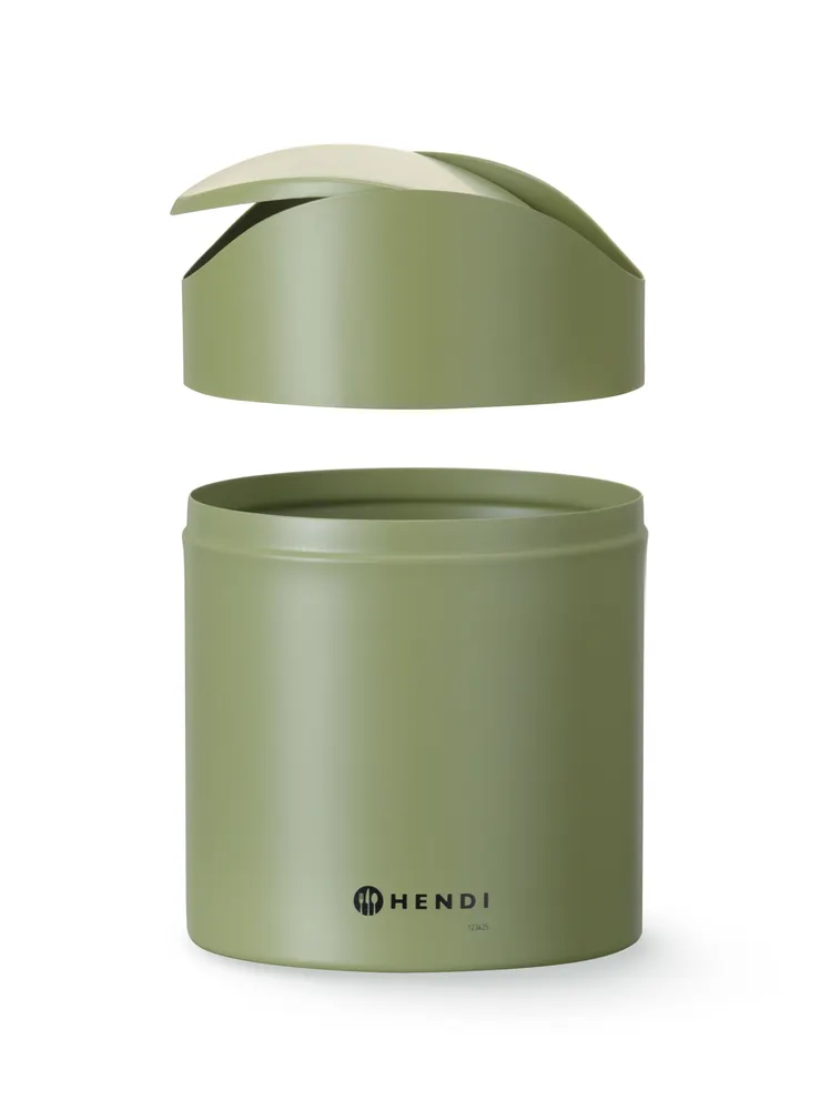 Vis Tabletop litter bin with swing cover, HENDI, 1,2L, Green, ⌀120x(H)165mm, bilde 5