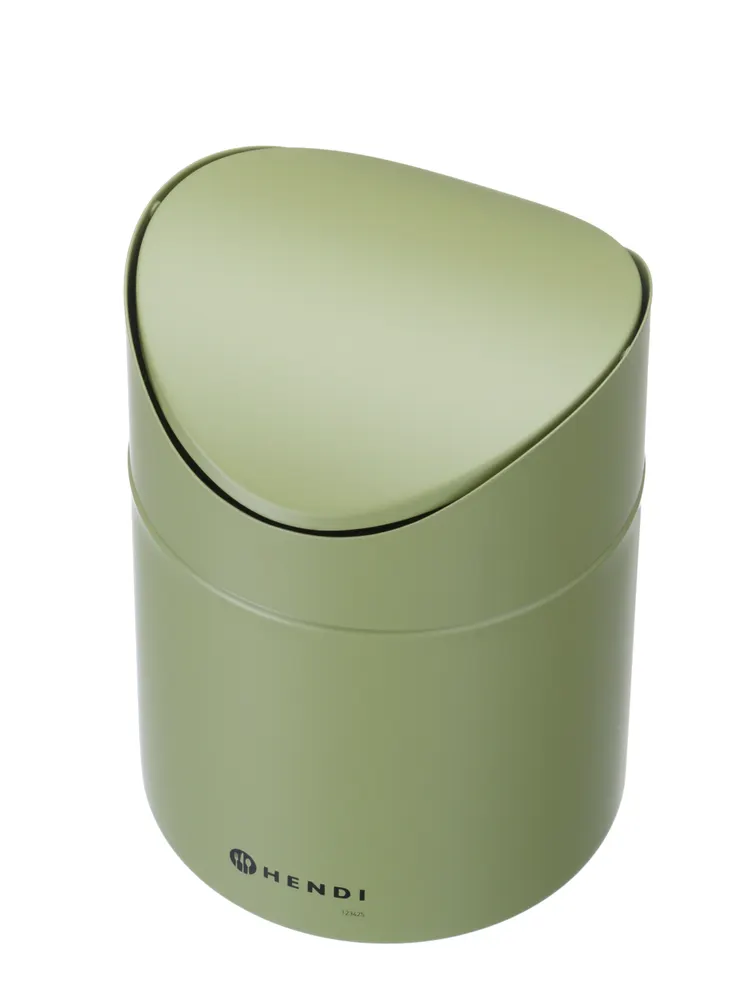 Vis Tabletop litter bin with swing cover, HENDI, 1,2L, Beige, ⌀120x(H)165mm, bilde 9