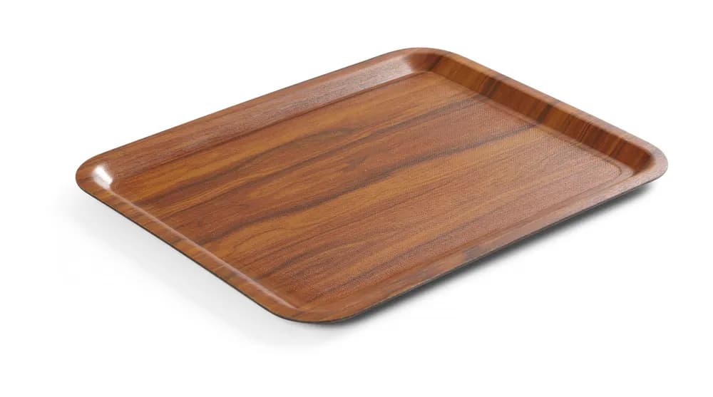 Vis Serving tray, rectangular, non-slip, laminated, AmerBox, Mahogany, 460x360mm, bilde 2