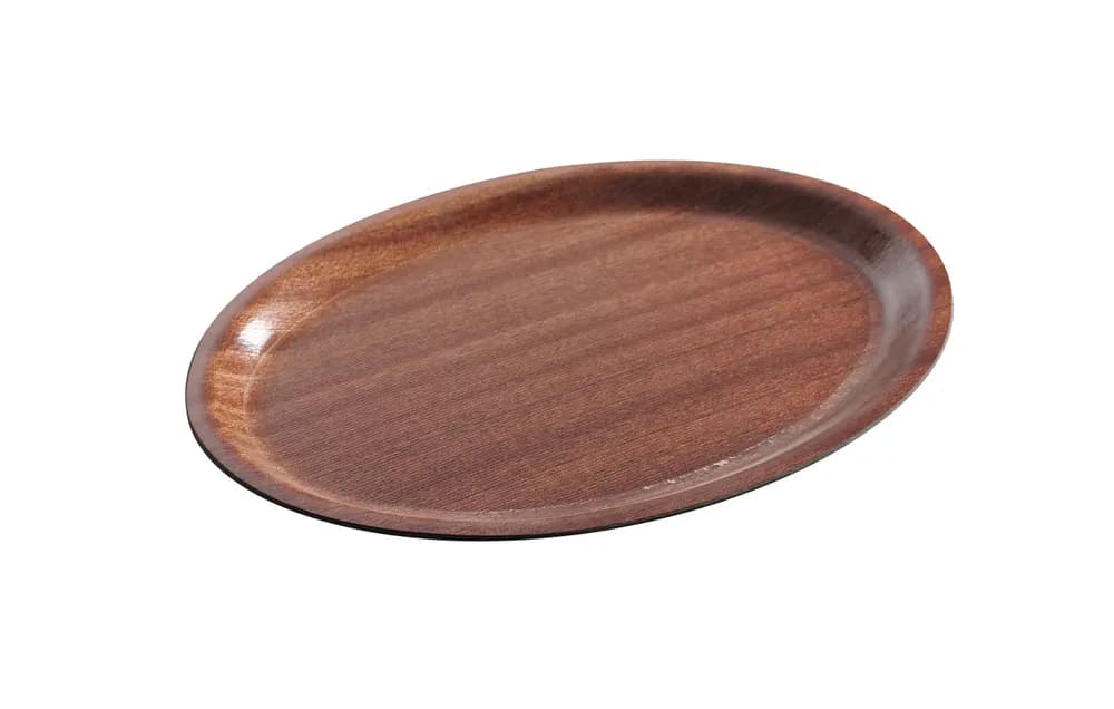 Vis Serving tray, oval, non-slip, laminated, AmerBox, Mahogany, 200x265mm, bilde 2