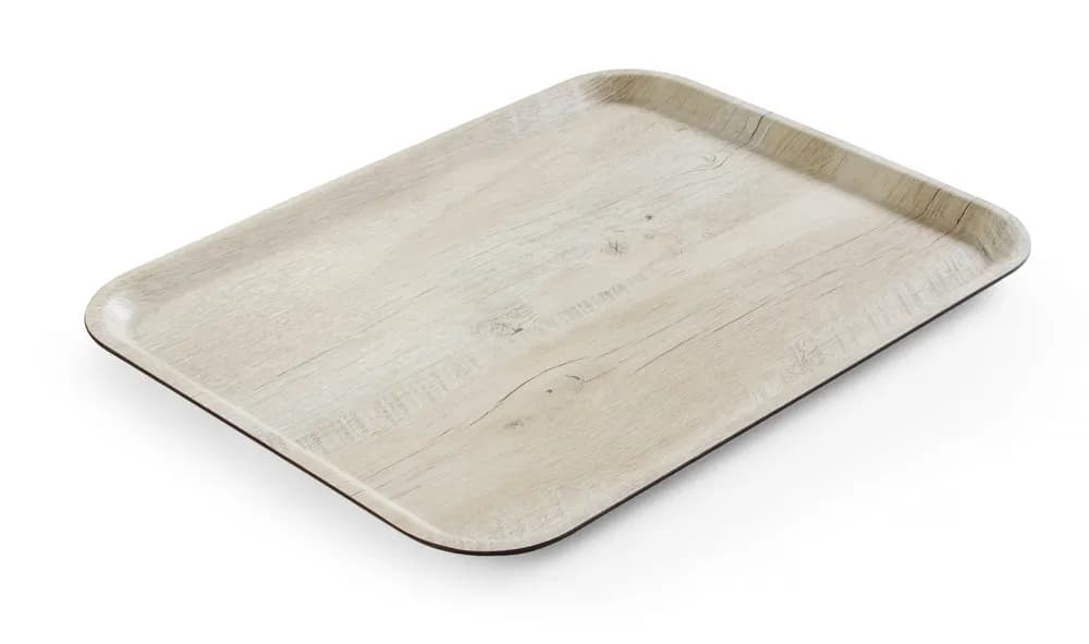 Vis Serving tray with melamine laminate, non slip, with wood design, AmerBox, Wood light, 330x430mm, bilde 2