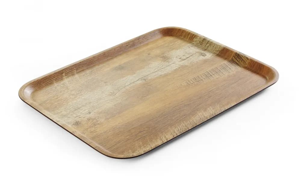 Vis Serving tray with melamine laminate, non slip, with wood design, AmerBox, Wood, 330x430mm, bilde 2