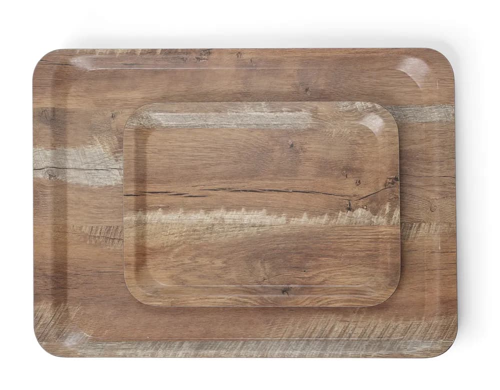 Vis Serving tray with melamine laminate, non slip, with wood design, AmerBox, Wood light, 240x340mm, bilde 2