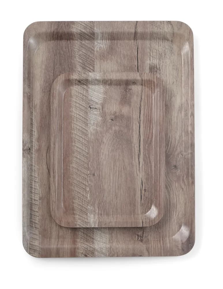 Vis Serving tray with melamine laminate, non slip, with wood design, AmerBox, Wood light, 240x340mm, bilde 3
