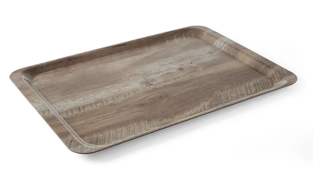 Vis Serving tray with melamine laminate, non slip, with wood design, AmerBox, Wood light, 240x340mm, bilde 5