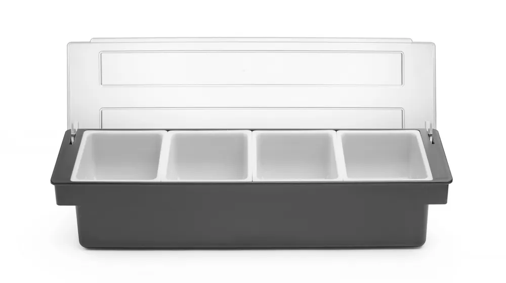 Condiment holder - 4 containers, BarUp, 480x150x(H)100mm