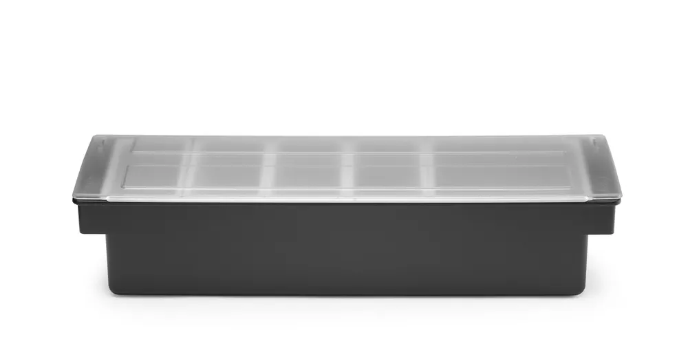 Condiment holder - 5 containers, BarUp, Black, 480x150x(H)100mm