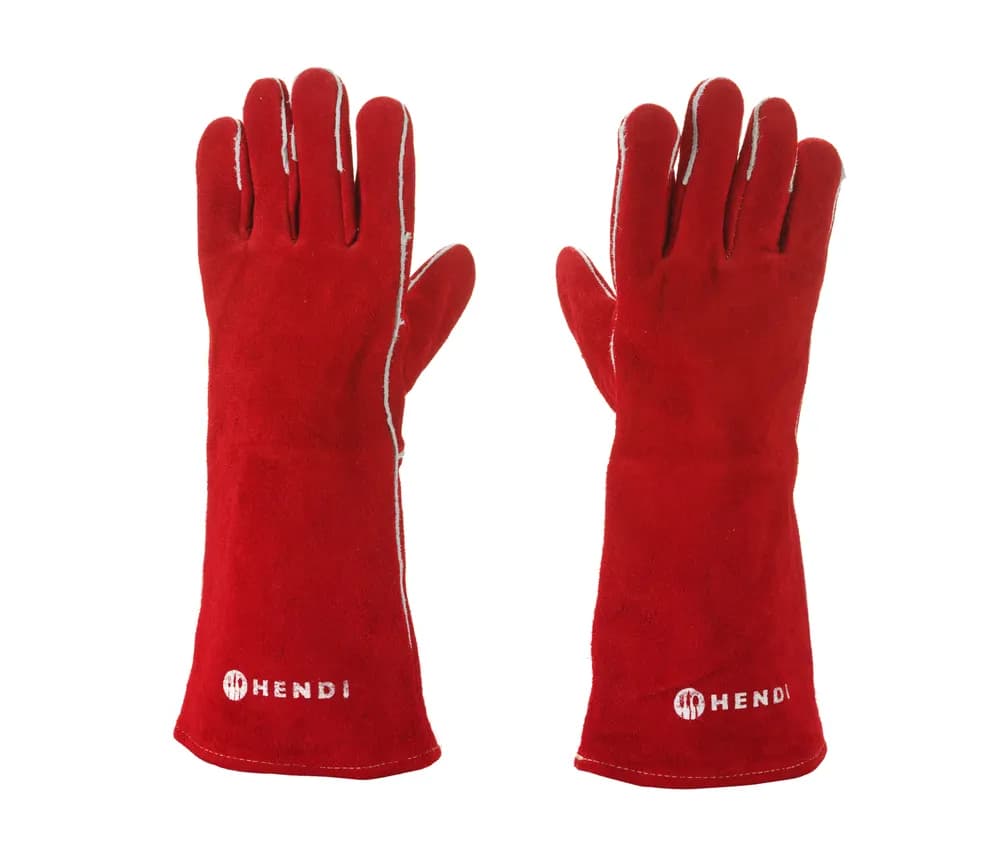 Vis Heat resistant gloves, leather, HENDI, Red, 2 pcs., (L)410mm, bilde 2