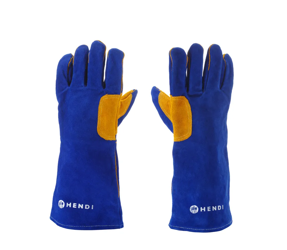 Vis Heat resistant gloves, leather, HENDI, Blue, 2 pcs., (L)410mm, bilde 2