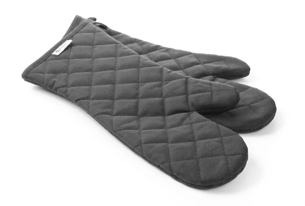 Oven mitts, HENDI, with flame-retardant coating, Black, 2 pcs., (L)380mm