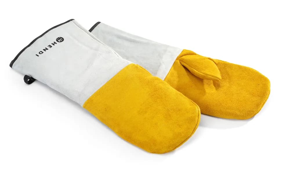 Heat resistant leather barbecue mitts - 2 pcs, HENDI, 2 pcs., (L)460mm