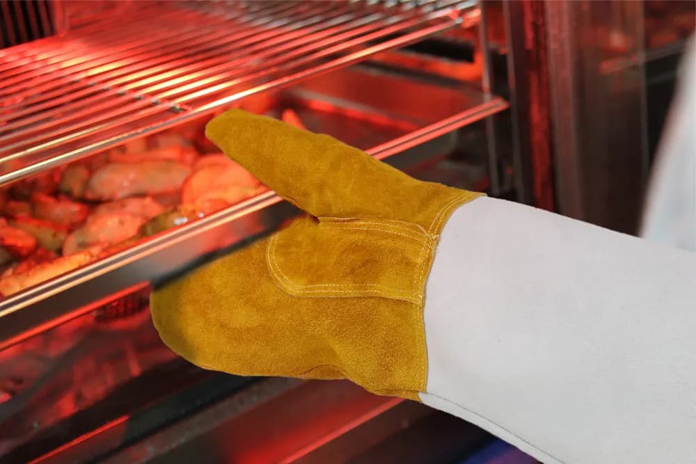 Vis Heat resistant leather barbecue mitts - 2 pcs, HENDI, 2 pcs., (L)460mm, bilde 4