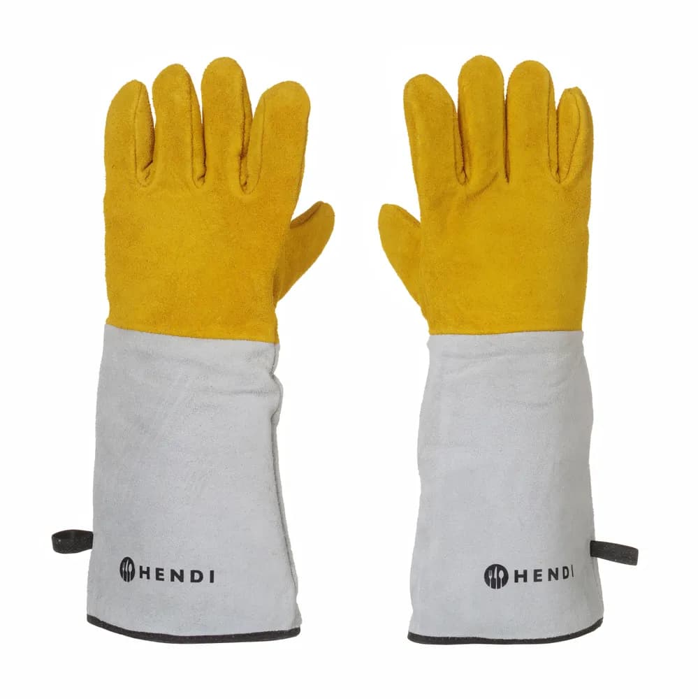 Vis Heat resistant leather barbecue gloves - 2 pcs, HENDI, 2 pcs., (L)460mm, bilde 2