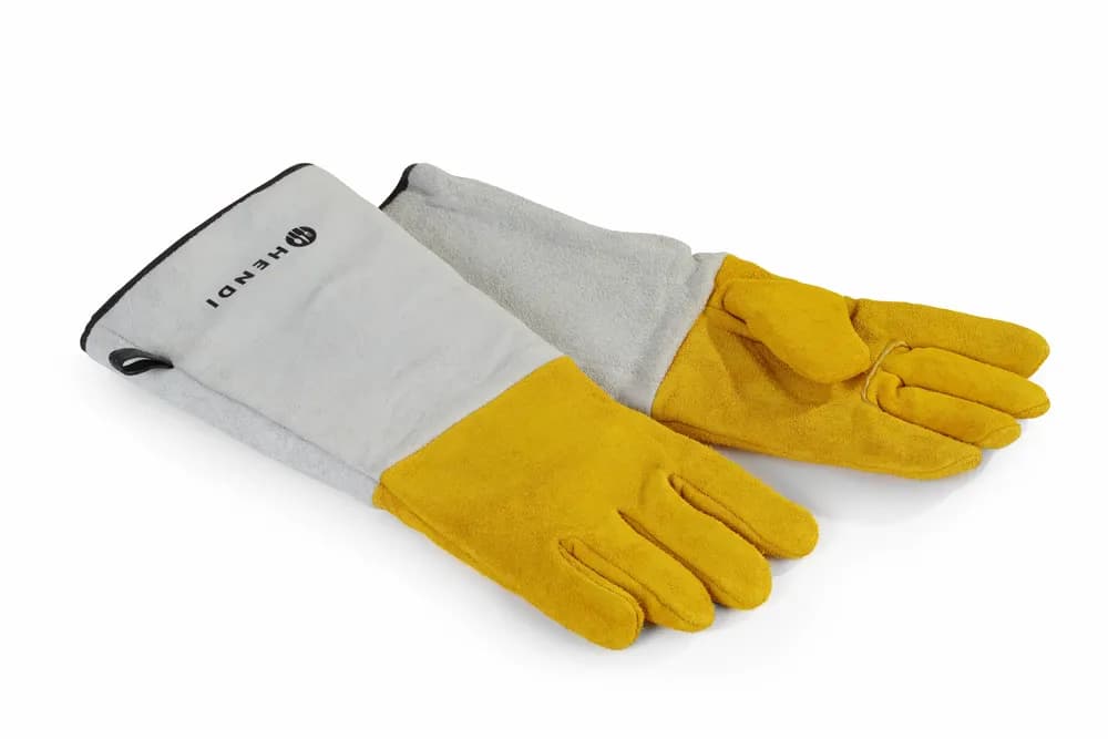 Heat resistant leather barbecue gloves - 2 pcs, HENDI, 2 pcs., (L)460mm
