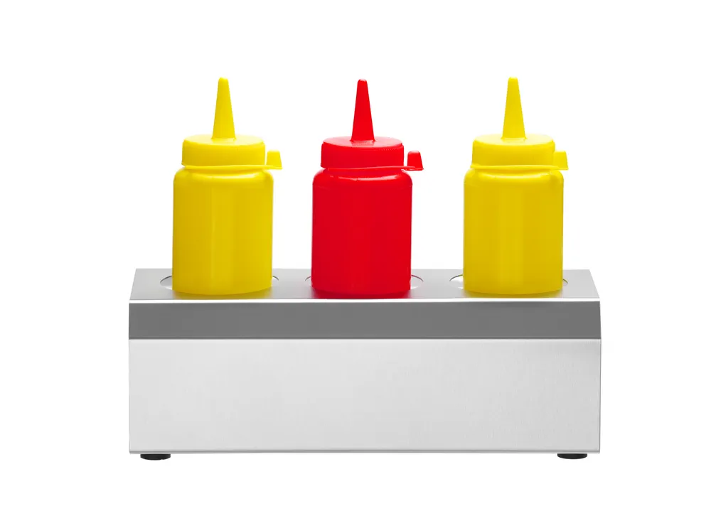 Vis Sauce stand, HENDI, 3 holes ø70 mm, 274x102x(H)98mm, bilde 3
