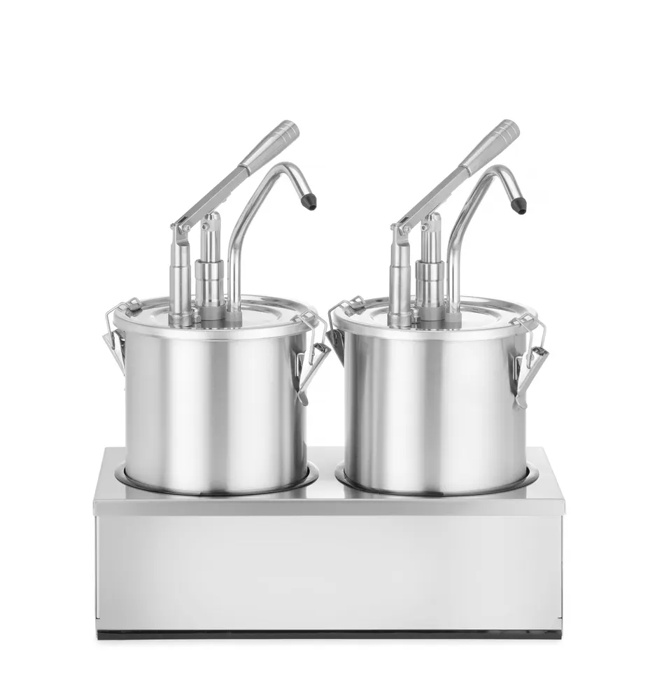 Set: 2 x Stainless steel sauce container with dispenser, HENDI, 9L, 500x235x(H)360mm