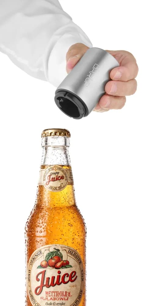 Vis Bottle opener, automatic, BarUp, Silver, ⌀50x(H)83mm, bilde 4