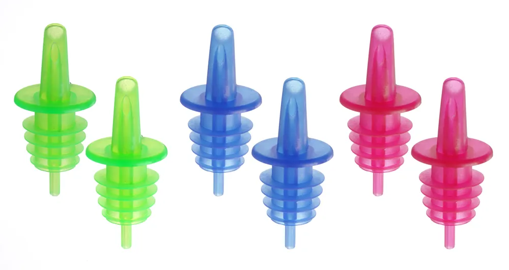 Vis Free flow pourers, BarUp, 2 black, 2 white, 2 red, Red, 6 pcs, bilde 6