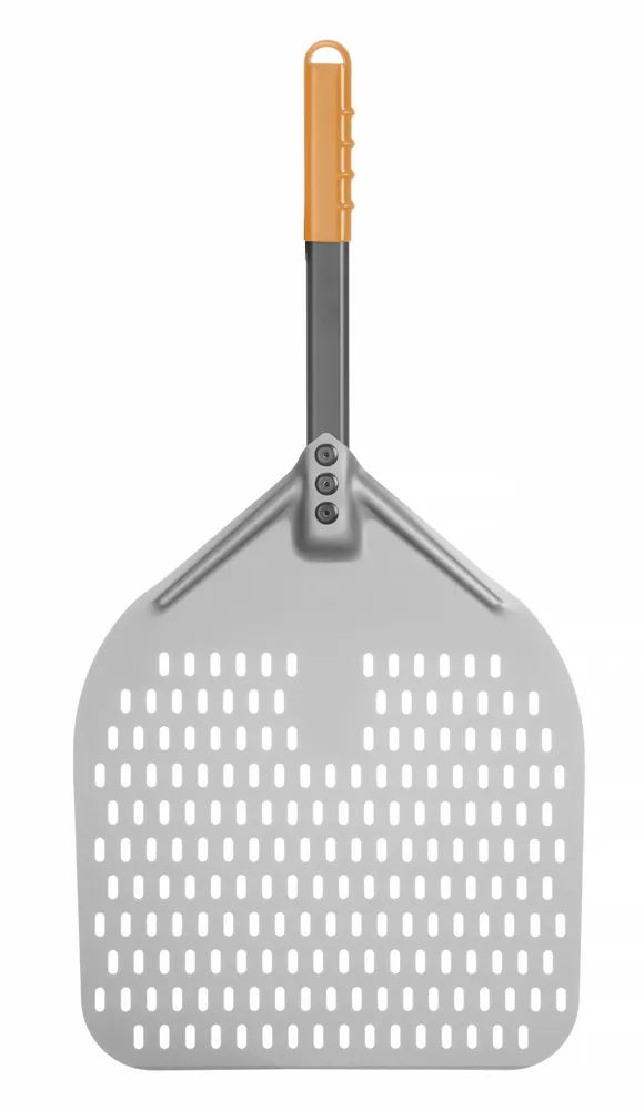 Pizza peel with short handle, squared, perforated, HENDI, 350x710mm